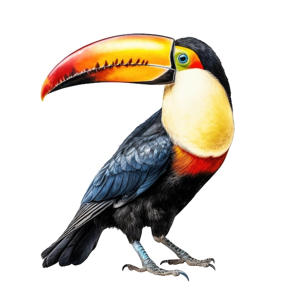 Toucan isolé sur fond blanc