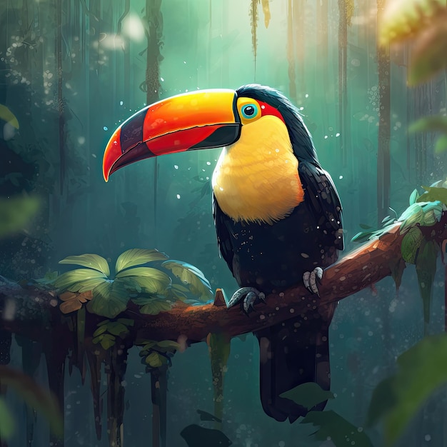 Photo toucan painting ia générative