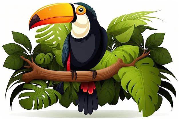 Photo un toucan perché sur une branche dans la jungle