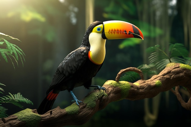 Un toucan vibrant perché sur une branche tropicale octa 00564 00