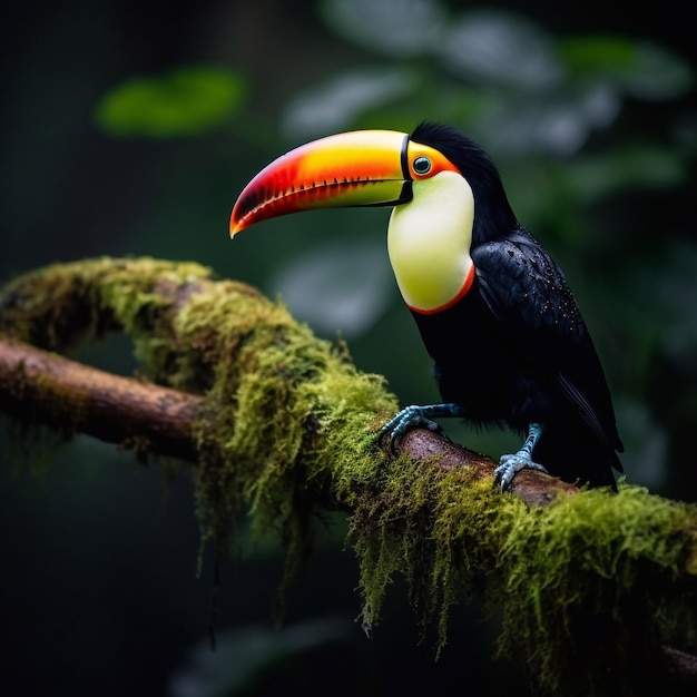 Photo des toucans sont accrochés à l'arbre.