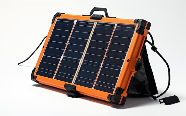 La touche artistique d'un panneau solaire pliable en noir et orange pour une énergie extérieure efficace