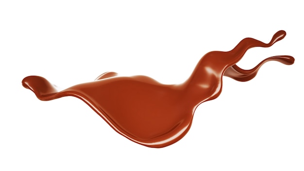 Une touche de chocolat. Illustration 3D, rendu 3D.