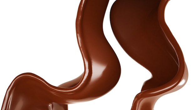 Une touche de chocolat. Illustration 3D, rendu 3D.