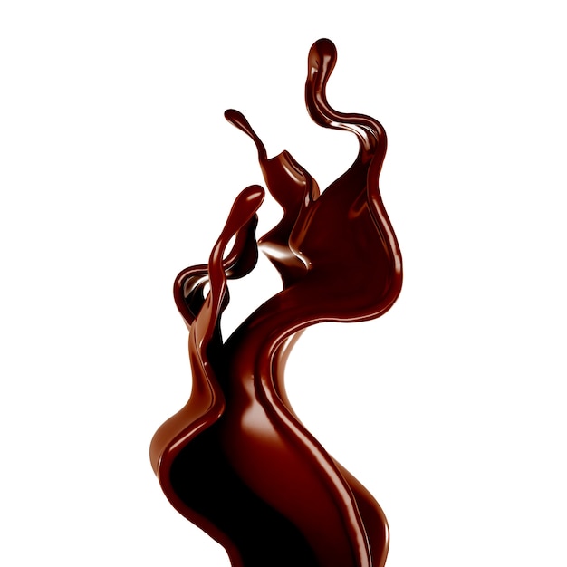 Une touche de chocolat. Illustration 3D, rendu 3D.