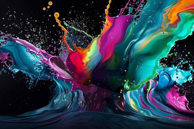 une touche de peinture colorée porte le mot "couleurs"
