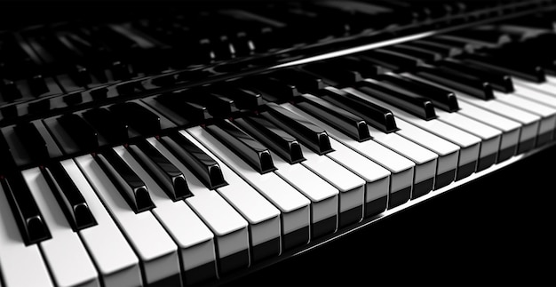 Touche De Piano Classique Avec Touches Blanches Et Noires Image Générée Par  L'ia