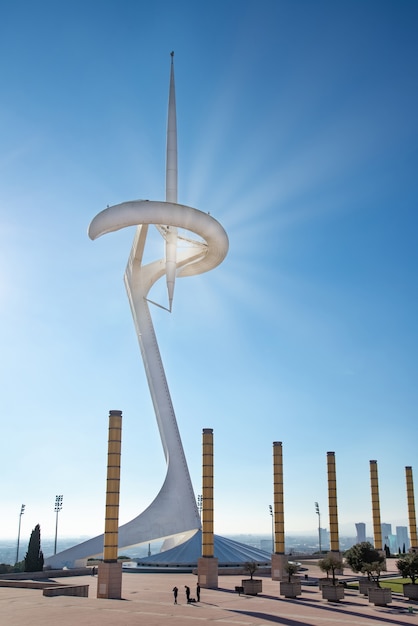 Tour des communications de Montjuic, Torre Calatrava, Torre Telefonica dans le quartier de Montjuic, Barcelone, Espagne