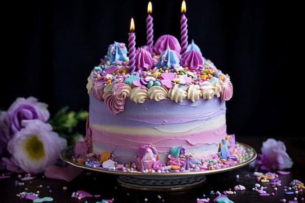 Le tour du gâteau au carrousel arc-en-ciel