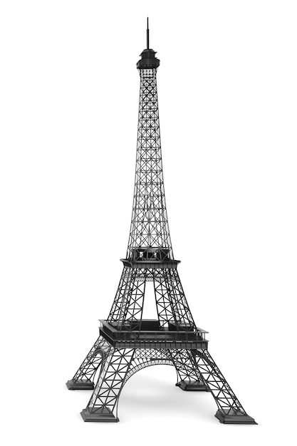 Tour Eiffel 3d sur fond blanc