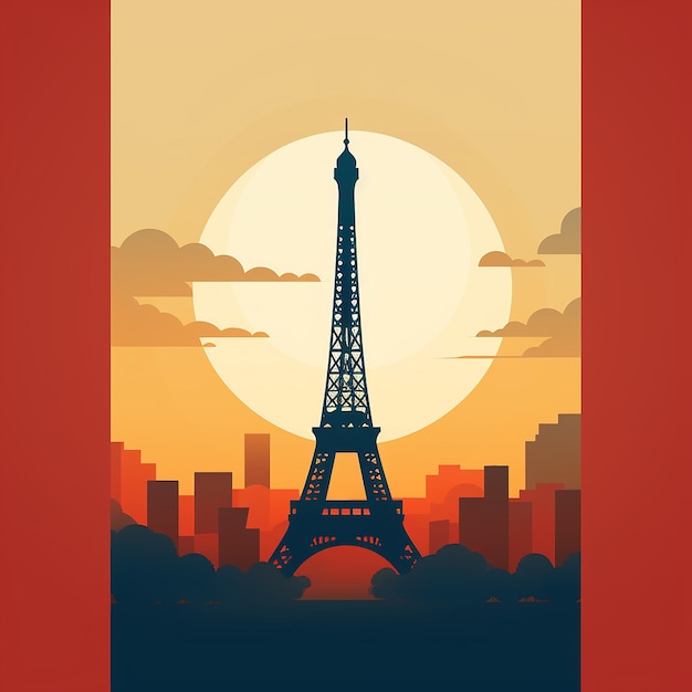 La tour Eiffel au lever du soleil