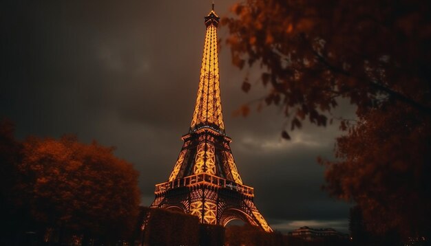 tour eiffel tour eiffel ville tour eiffel la nuit IA générative