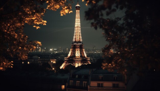 tour eiffel tour eiffel ville tour eiffel la nuit IA générative