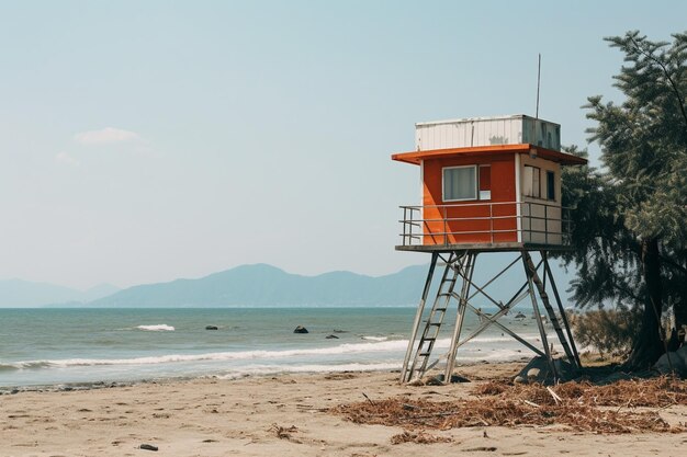 Photo tour de garde de plage sur la plage de rayong