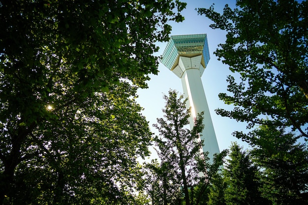 La tour Goryokaku et le ciel bleu