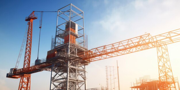 Tour de grue emblématique sur fond de bâtiment