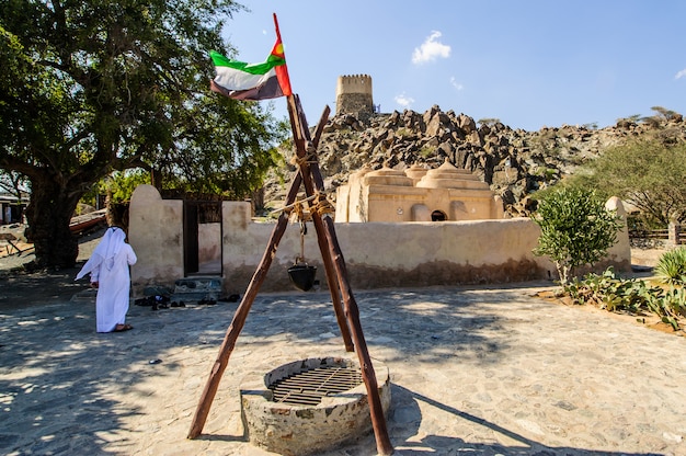 Tour de guet de la mosquée AL Bidya, Fujairah. ÉMIRATS ARABES UNIS.