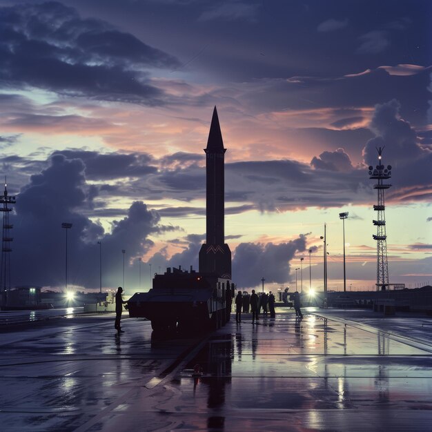 Photo une tour d'horloge se tient dans la pluie avec un ciel nuageux en arrière-plan