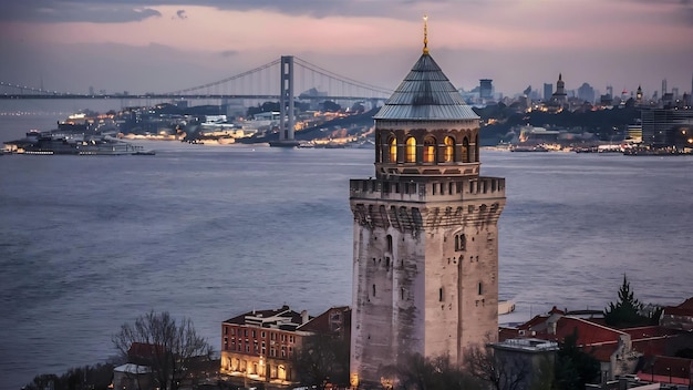 La tour de Leanders dans la mer de Marmara le Bosphore Istanbul