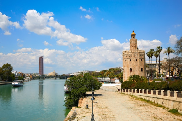 Photo tour de séville torre del oro à séville andalousie