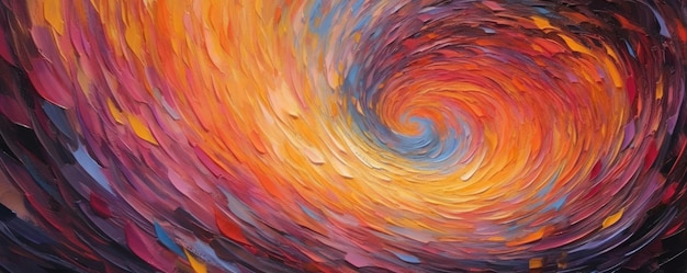 Un tourbillon de couleurs abstraites tourbillonnant et tournant créant un panorama de vortex hypnotisant