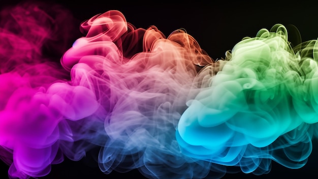 Photo un tourbillon de fumée, une toile de fond abstraite et colorée