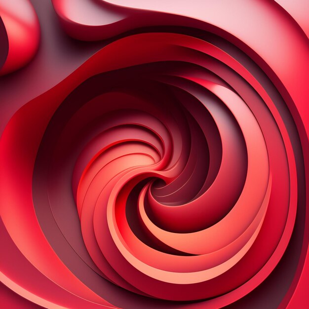 Un tourbillon rouge et blanc avec un motif en spirale au milieu.