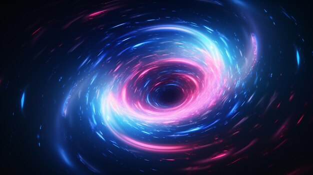 Photo un tourbillon spirale coloré avec un centre noir ia générative