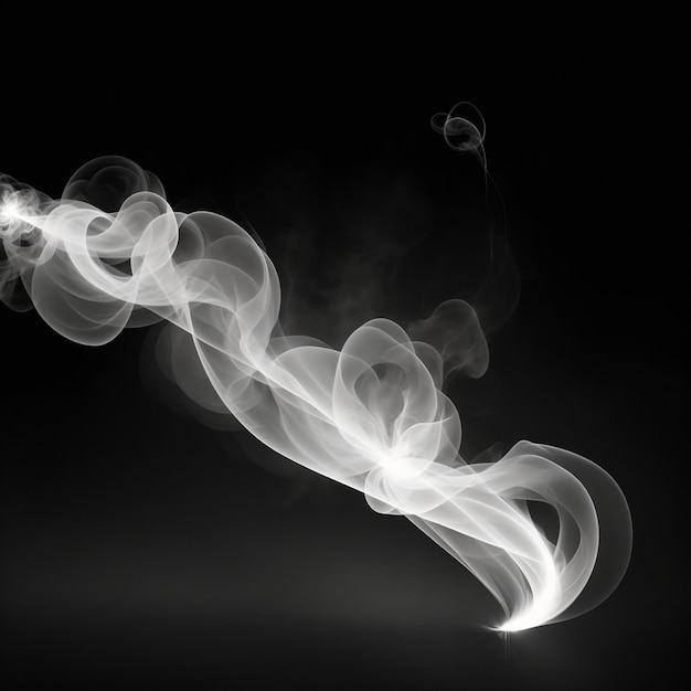 Des tourbillons de fumée abstraits sur un fond noir