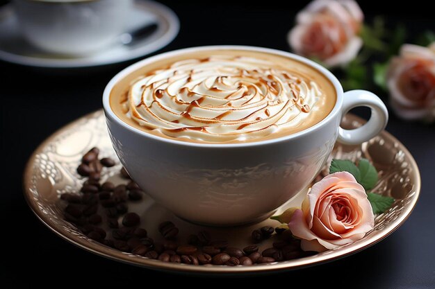 Des tourbillons de mousse de cappuccino crémeux