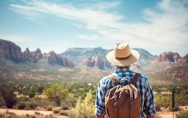 touriste âgé en voyage