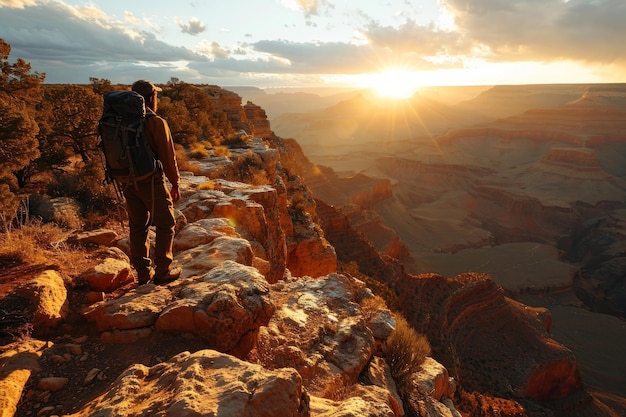 touriste dans le grand canyon