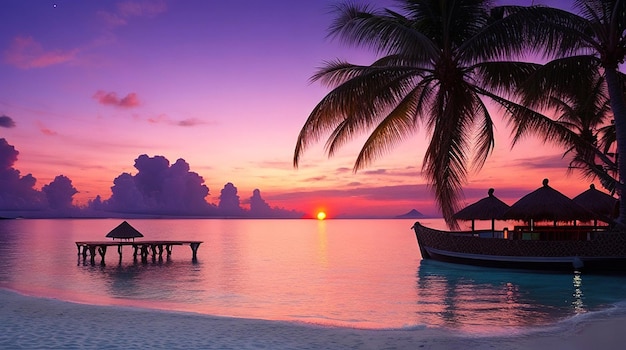 Touriste du paradis des vacances de l'île du crépuscule