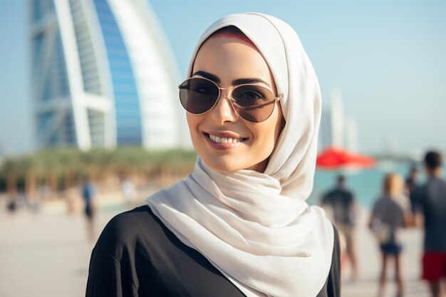 Photo une touriste de dubaï.