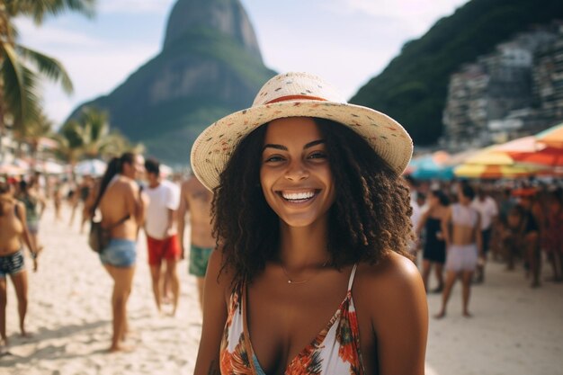 Touriste noire de Rio de Janeiro