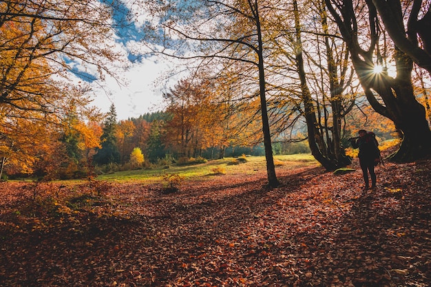 La touriste passe un bon moment seule en voyage