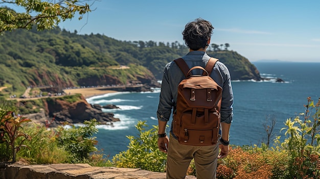 Photo touriste sur une photo de roche