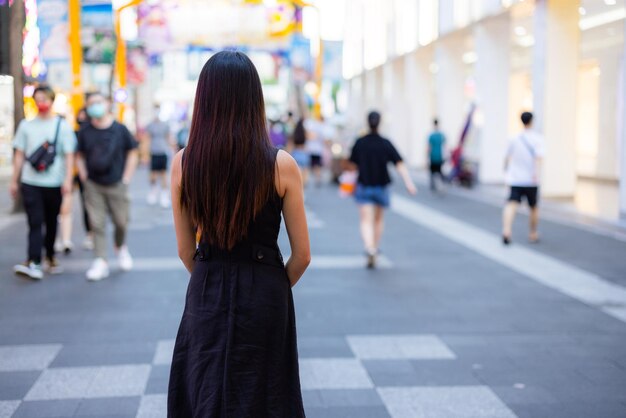 Une touriste à Ximending, à Taïwan