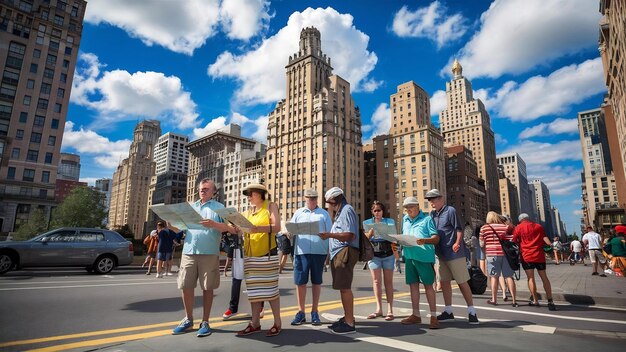 Photo les touristes à la recherche d'un endroit