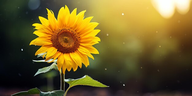 un tournesol avec un arrière-plan flou