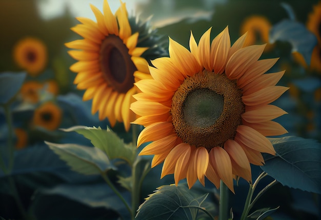 Le tournesol au milieu de l'été