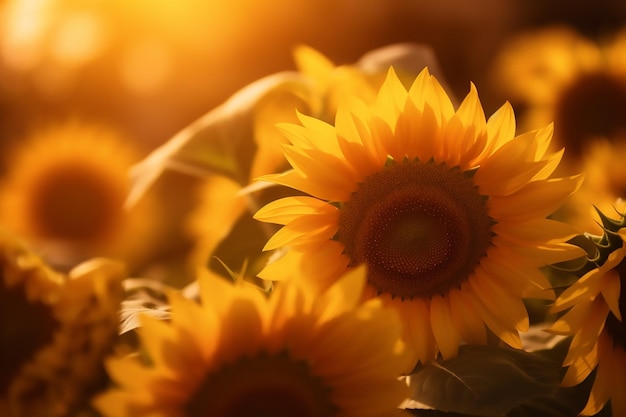 Tournesol dans un champ de fleurs