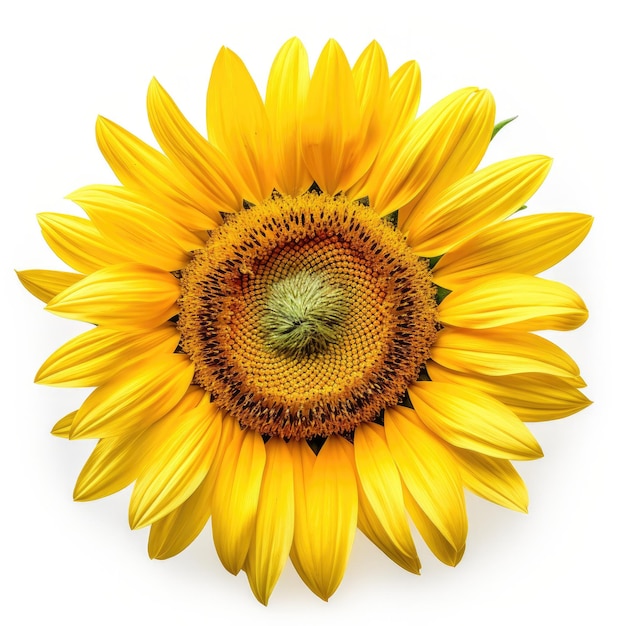 Un tournesol sur fond blanc