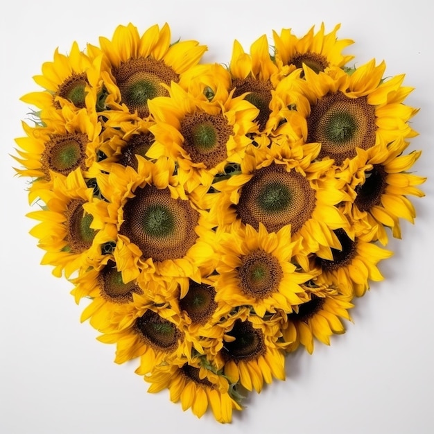 Un tournesol en forme de coeur a la forme d'un coeur.