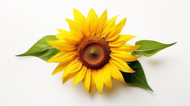 Le tournesol isolé sur fond blanc