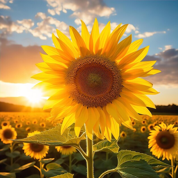 Tournesol jaune vif généré par l'IA