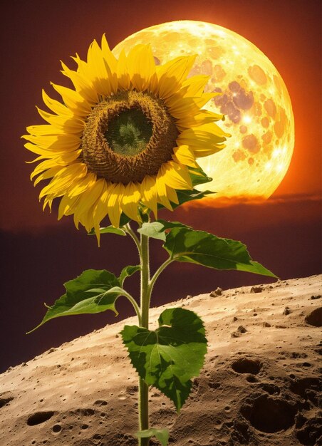 Le tournesol pousse sur la lune.