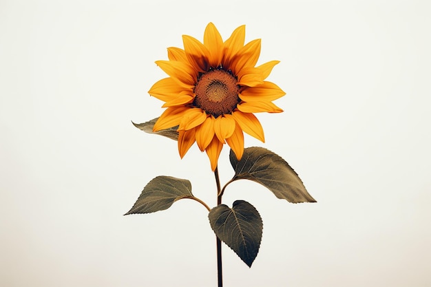 Le tournesol reposant sur un fond blanc