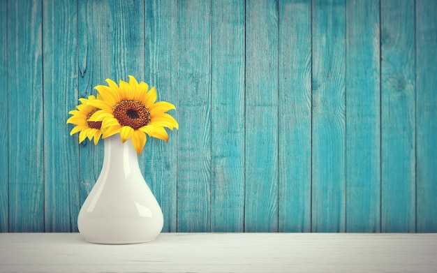 Tournesol sur vase