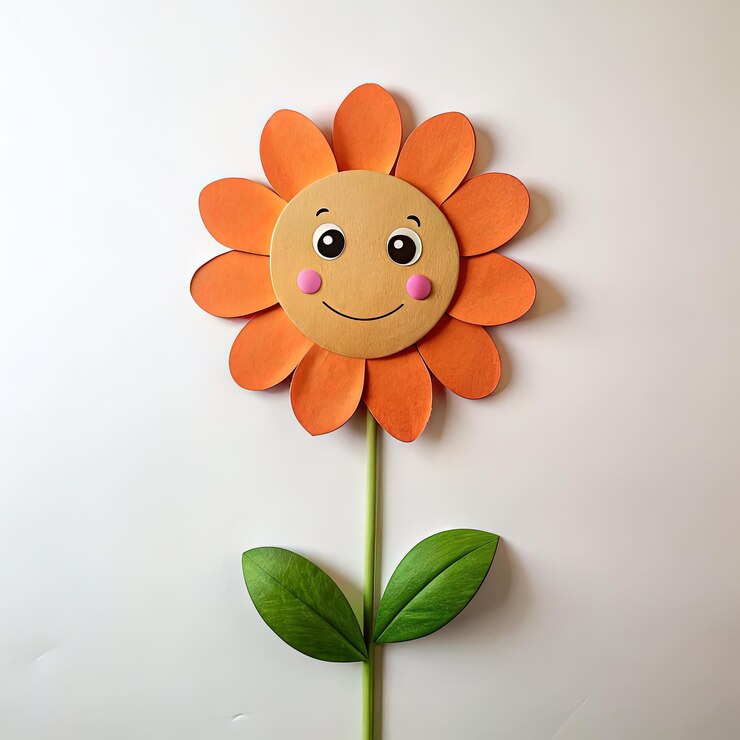 Photo un tournesol avec un visage dessus est fait par un visage souriant